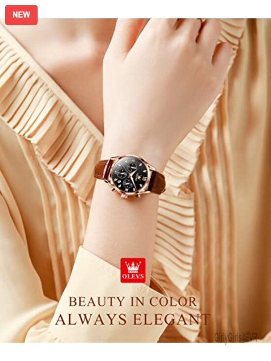 Women\'s Elegant Dress Chronograph Watch with Leather Strap main image 5